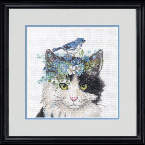 (image for) Floral Crown Cat Counted Cross Stitch Kit